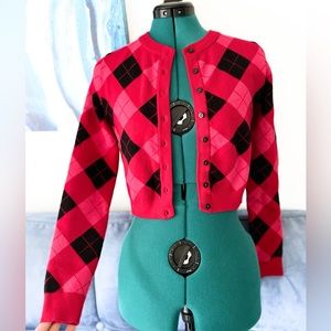 Zara Women's Red and Pink Cardigan